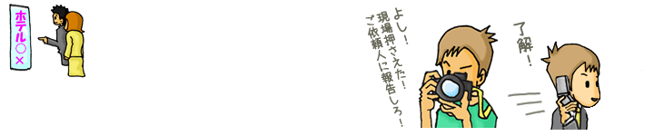 浮気調査の現場を押さえたイメージgif