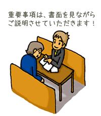 重要事項は書面を見ながらご説明させていただきます！