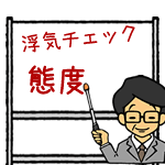 浮気のチェックポイントを説明する男性　イメージ